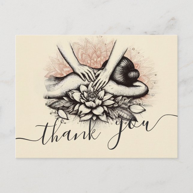 Postal Terapia de Masaje Manos Sanadoras Spa de Energía B (Anverso)