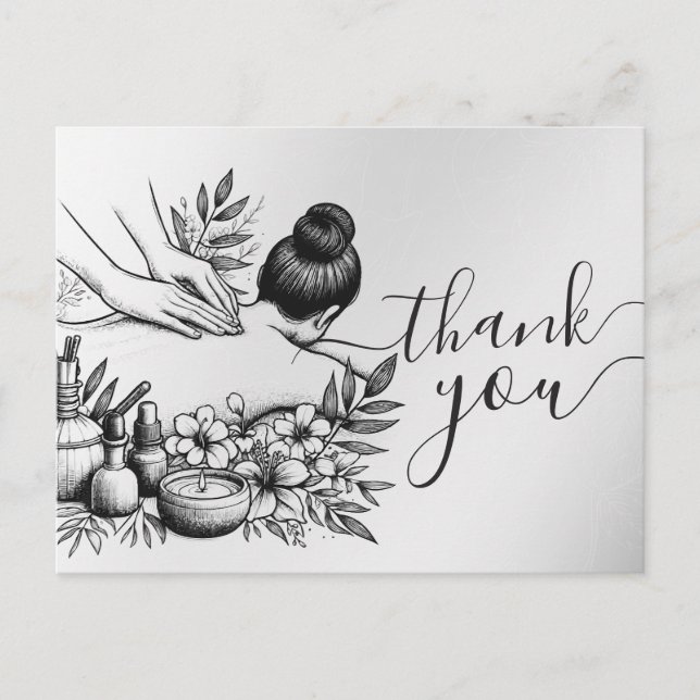 Postal Terapia Masajista Manos Curadoras Energía Spa Well (Anverso)