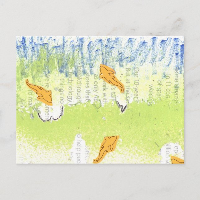 Postal Tercer cumpleaños acuático de Aiden (Anverso)