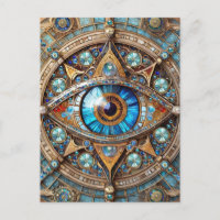 Tercer Ojo - Mandala dorada azul turquesa