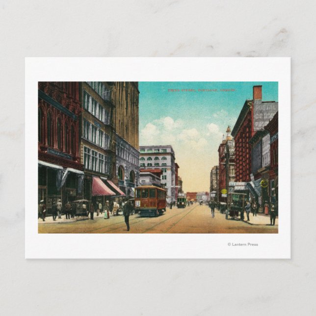 Postal Tercera calle de Portland, Oregón (Anverso)