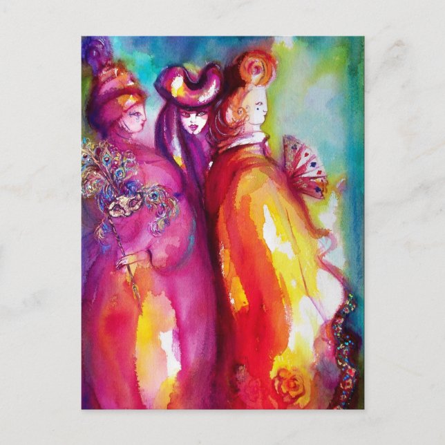 Postal TERCERA MÁSCARA / Mascarada veneciana (Anverso)