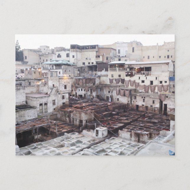 Postal Tercial de cuero de Fez - Fez - Marruecos - Norte  (Anverso)