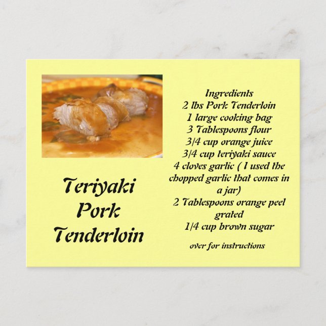 Postal Teriyaki Pork Tenderloin (Anverso)