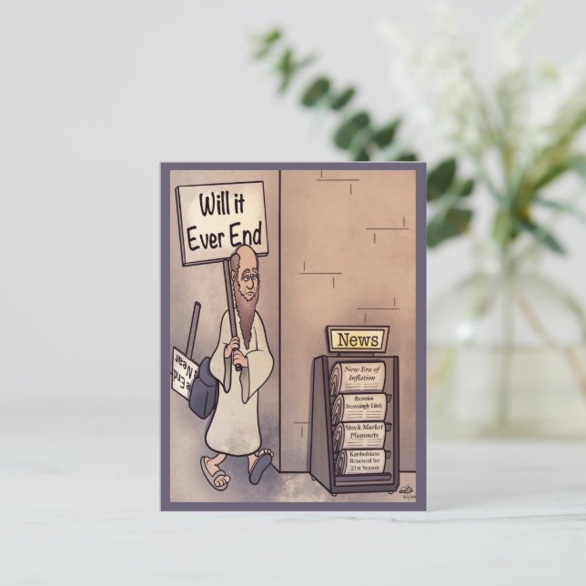 Postal ¿Terminará alguna vez la postal? (Anverso de pie)