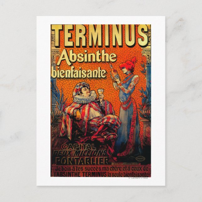 Postal Terminus Absinthe Vintage PosterEurope (Anverso)