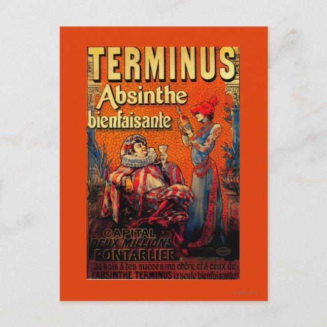 Postal Terminus Absinthe Vintage PosterEurope (Anverso)