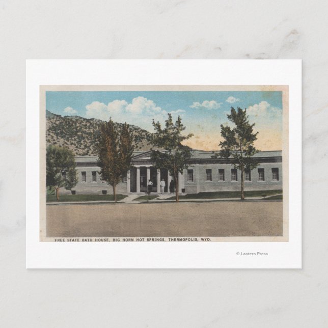 Postal Termopolis, WY - Vista del Gran Baño del Cuerno (Anverso)
