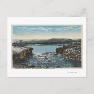 Postal Termopolis, WY - Vista del puente sobre el Gran Cu