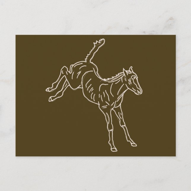 Postal Ternera de caballo de rana - línea transparente. (Anverso)