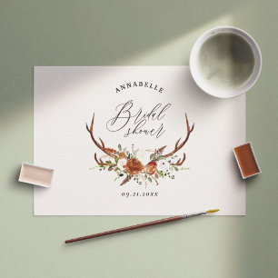 Postal Terracota ciervo óxido floral elegante ducha de no