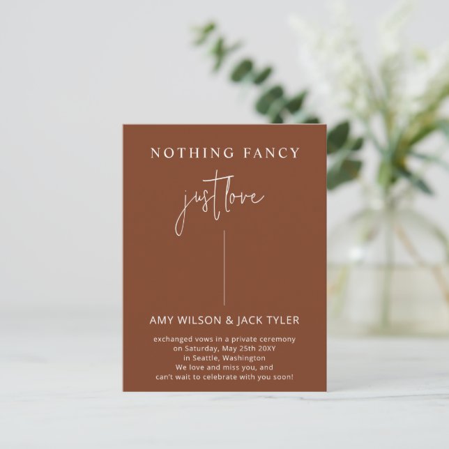 Postal Terracota Nada Fancy Just Love Boda (Anverso de pie)