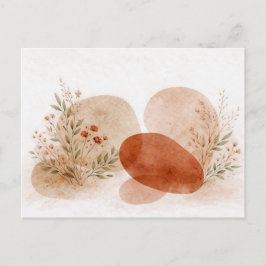Postal Terracotta Abstract Boho Botanical Watercolor