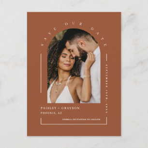 Postal Terracotta Boho Arch Foto Código QR Guardar Nuestr