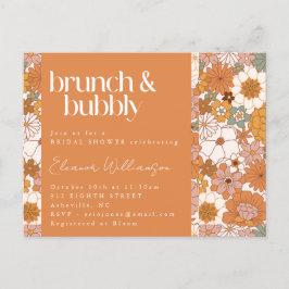 Postal Terracotta Boho Floral Brunch Bubbly Despedida de