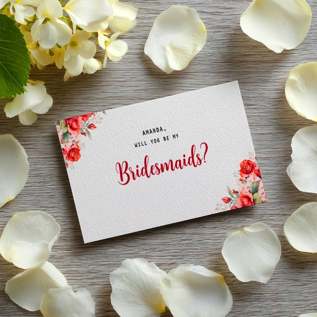 Postal Terracotta Burgundy Blush Floral Bridesmaid (Subido por el creador)