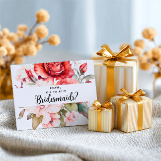 Postal Terracotta Burgundy Blush Floral Bridesmaid