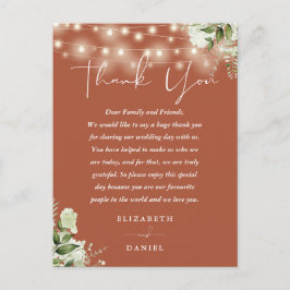 Postal Terracotta Greenery Gracias Boda Place Card