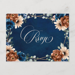 Postal Terracotta Navy Blue Greenerenery Geométrica RSVP
