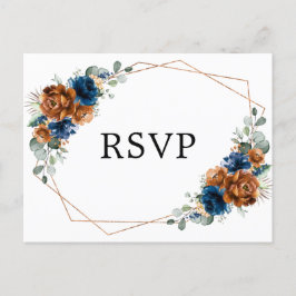 Postal Terracotta Navy Blue Greenerenery Geométrico RSVP