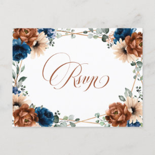 Postal Terracotta Navy Blue Greenerenery Geométrico RSVP