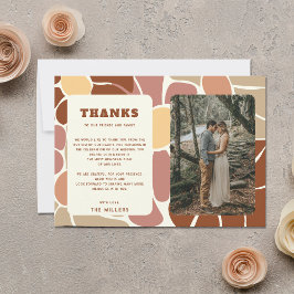 Postal Terracotta Retro Groovy Boho Boda Gracias