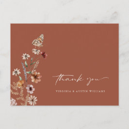Postal Terracotta Wildflower Gracias