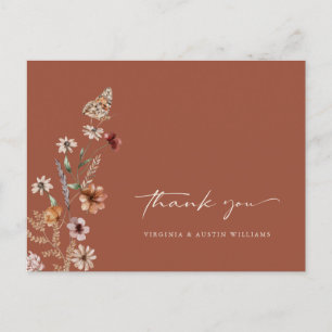 Postal Terracotta Wildflower Gracias