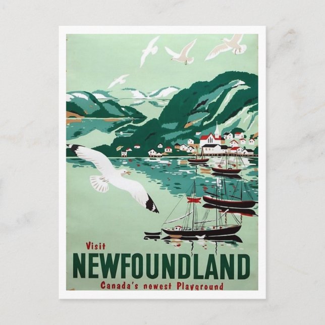Postal Terranova, Canadá, viajes retro (Anverso)
