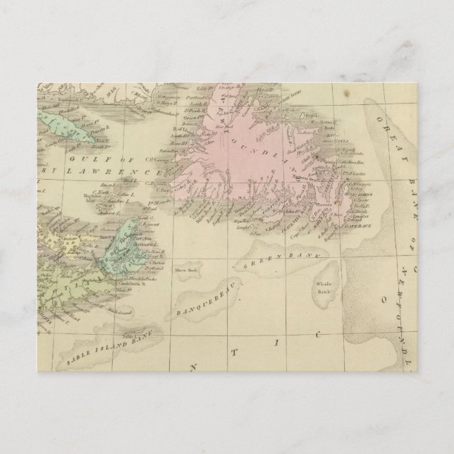 Postal Terranova, Nueva Escocia y Nueva Brunswick (Anverso)