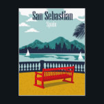 Postal Terraza de hotel en San Sebastián, España<br><div class="desc">Imagen perfecta para su nuevo diseño de impresión. Podría ser un buen regalo o un "toque final" para decorar la casa.</div>