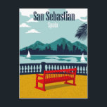 Postal Terraza de hotel en San Sebastián, España<br><div class="desc">Imagen perfecta para su nuevo diseño de impresión. Podría ser un buen regalo o un "toque final" para decorar la casa.</div>