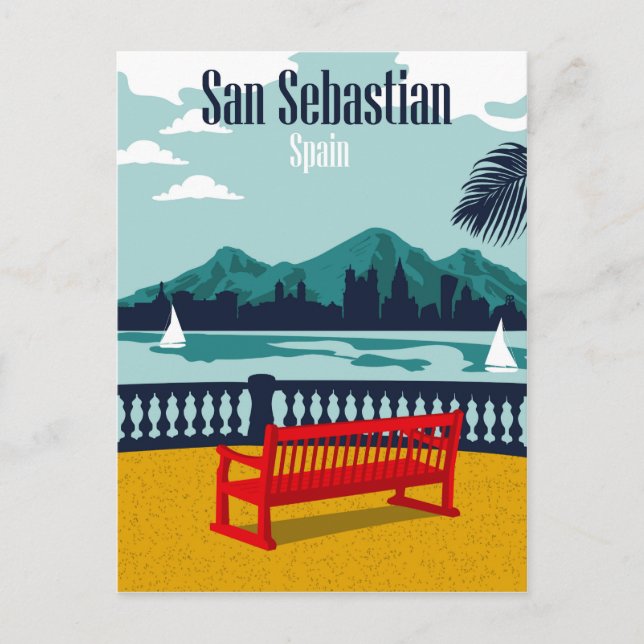 Postal Terraza del hotel en San Sebastián, España (Anverso)