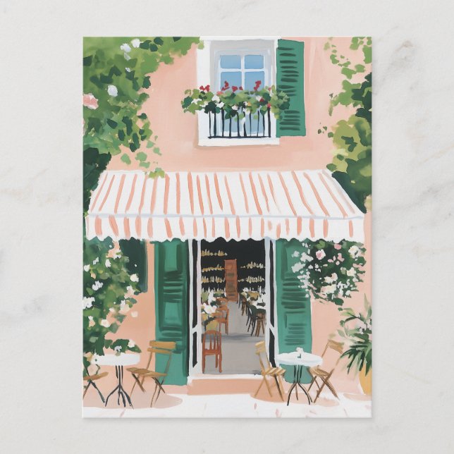 Postal Terraza tranquila en Roma (Anverso)