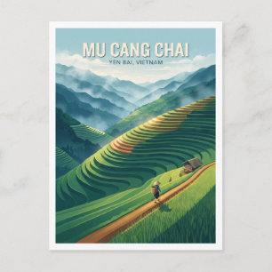 Postal Terrazas de arroz de Mu Cang Chai Vietnam Recuerdo