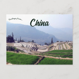 Postal Terrazas de arroz de Qingkou en Yunnan China