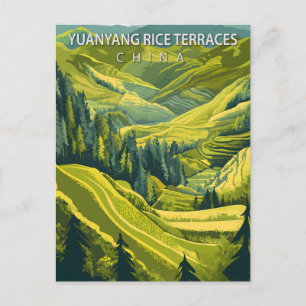 Postal Terrazas de arroz de Yuanyang China Viaje vintage