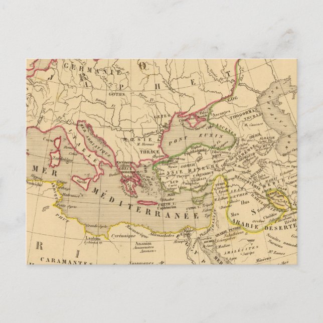 Postal Terre aux trois fils de Noe (Anverso)