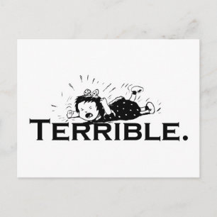 Postal Terrible Chica del Tantrum Retro del Temper