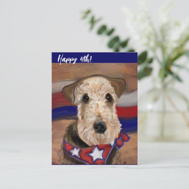 POSTAL TERRIER AIREDALE (Anverso de pie)