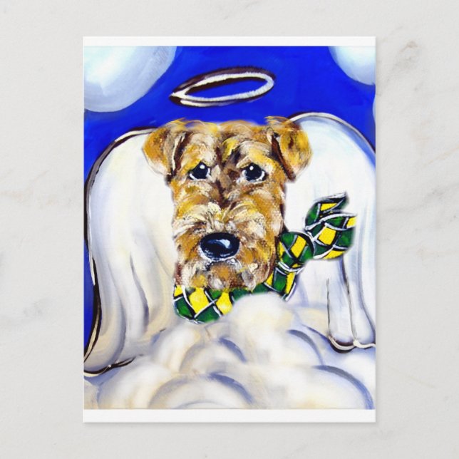 Postal Terrier Airedale Ángel (Anverso)
