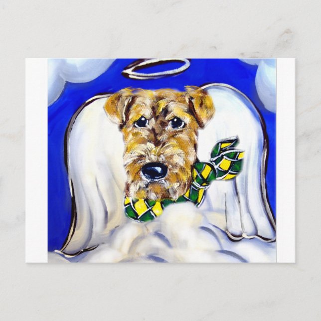 Postal Terrier Airedale Ángel (Anverso)