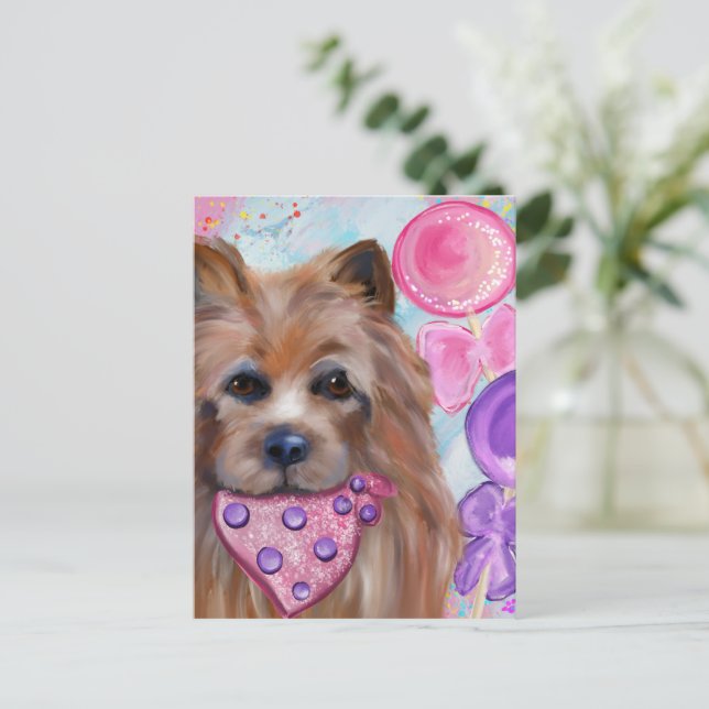 POSTAL TERRIER AUSTRALIANO   (Anverso de pie)