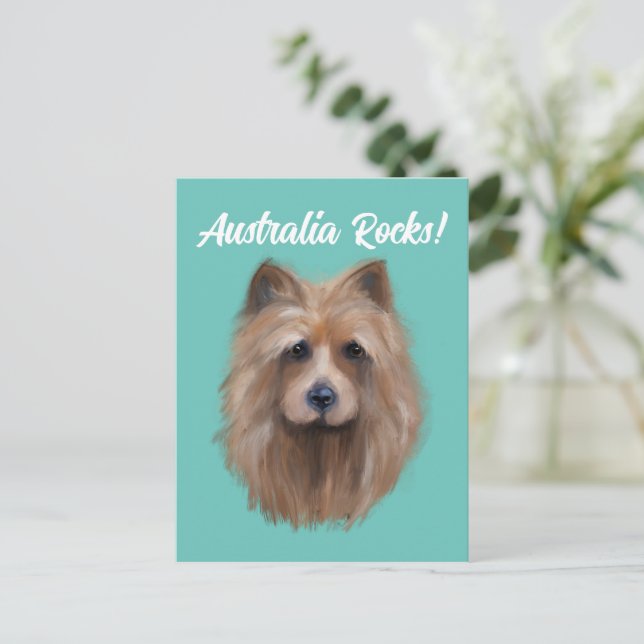 POSTAL TERRIER AUSTRALIANO            (Anverso de pie)
