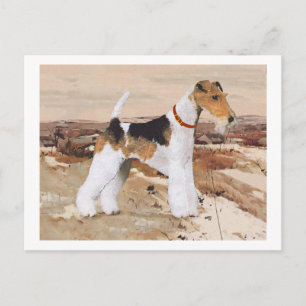 Postal Terrier de pelo liso de zorro Otoño