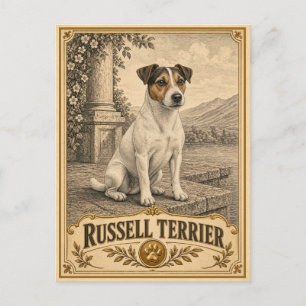 Postal Terrier de Russell, perro de herencia vintage