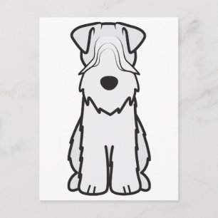 Postal Terrier de trigo de capa suave caricatura