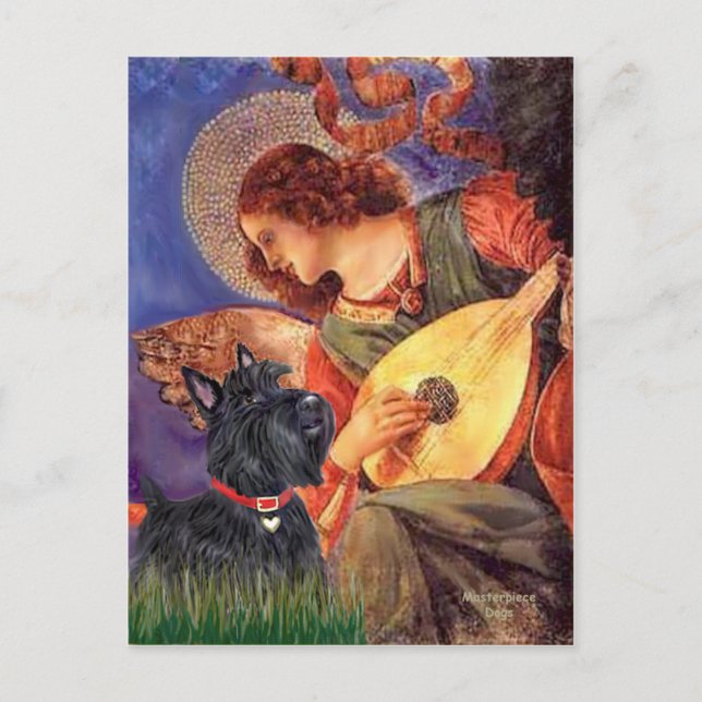 Postal Terrier Escocés 6 - Ángel de la Mandolina (Anverso)