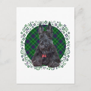 Postal Terrier escocés sobre tartán