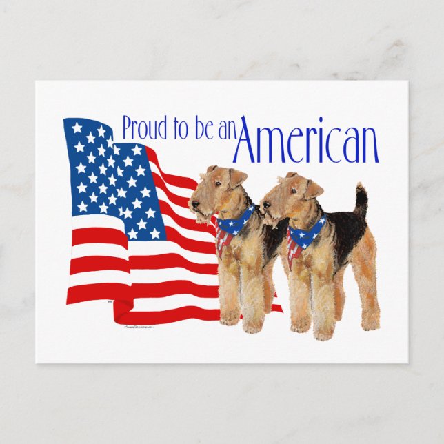 Postal Terriers Airedale Patrióticos (Anverso)